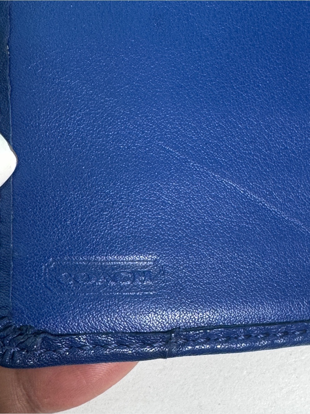 Coach Women's Blue Leather Compact Wallet - Picture 10 of 12